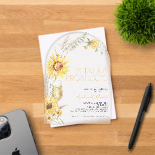 Invitaciones Acrílicas Despedida de soltera boho girasoles Petals & Prose