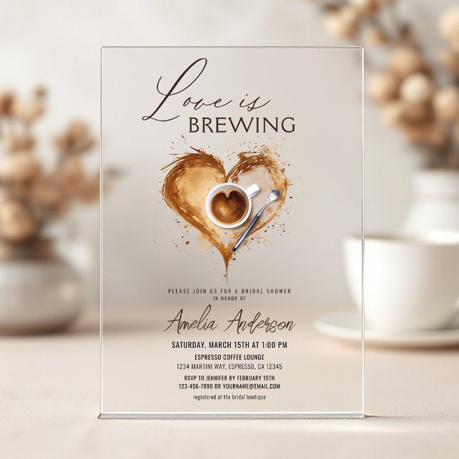 Invitaciones Acrílicas Despedida de Soltera Boho Love is Brewing (Subido por el creador)