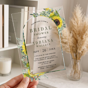 Invitaciones Acrílicas Despedida de soltera con arco de eucalipto y giras