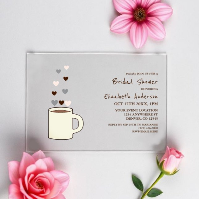Invitaciones Acrílicas Despedida de soltera con café (Subido por el creador)