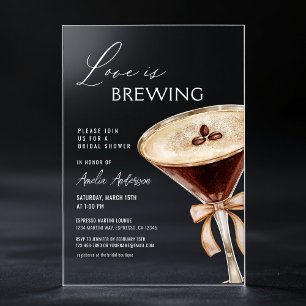 Invitaciones Acrílicas Despedida de soltera con Espresso Martini 'El amor