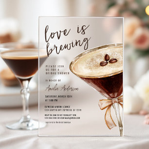 Invitaciones Acrílicas Despedida de soltera con Espresso Martini 'El amor