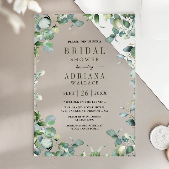 Invitaciones Acrílicas Despedida de soltera con eucalipto (Subido por el creador)