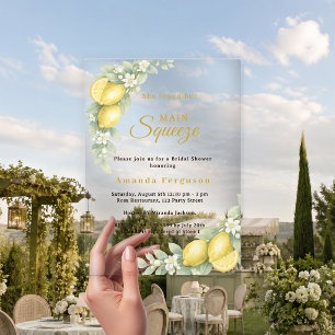 Invitaciones Acrílicas Despedida de soltera con limón, fiesta de verano