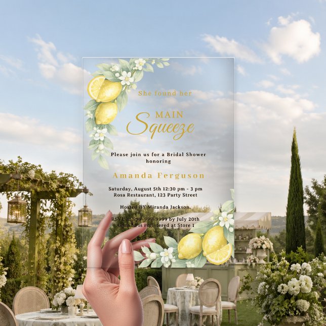 Invitaciones Acrílicas Despedida de soltera con limón, fiesta de verano (Subido por el creador)