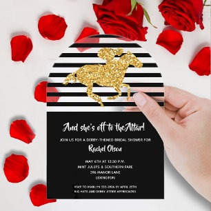 Invitaciones Acrílicas Despedida de soltera con tema de Derby de caballo