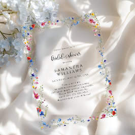 Invitaciones Acrílicas Despedida de soltera de flores silvestres modernas