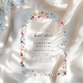 Invitaciones Acrílicas Despedida de soltera de flores silvestres modernas