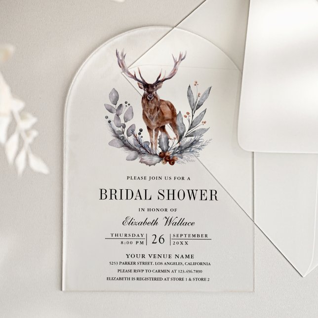 Invitaciones Acrílicas Despedida de soltera en bosque de ciervos (Subido por el creador)