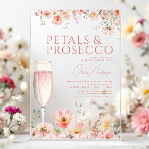 Invitaciones Acrílicas Despedida de soltera Pétalos de flores silvestres