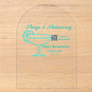 Invitaciones Acrílicas Despedida de soltera Turquoise Margs & Matrimony 