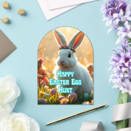 Invitaciones Acrílicas Día de caza de huevos en Pascua