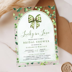 Invitaciones Acrílicas Día de San Patricio Llamarada de trébol verde para