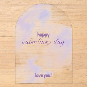 Invitaciones Acrílicas Día de San Valentín rosa - morado