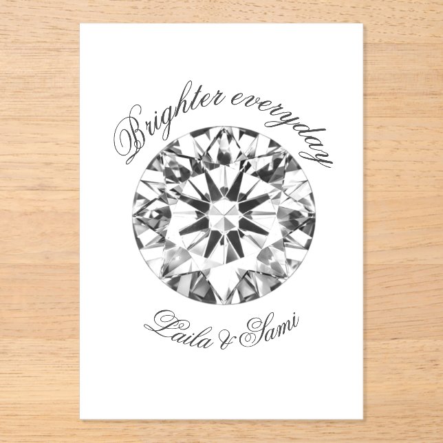 Invitaciones Acrílicas Diamond Classic Round Brighter together 2026 -  (Anverso)