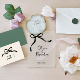 Invitaciones Acrílicas Dibujado a mano a mano con brillo suave personaliz