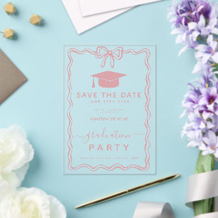 Invitaciones Acrílicas Dibujado a mano Garabatos Graduación Guardar la fe