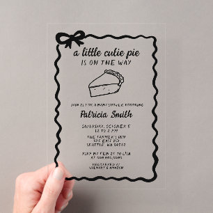 Invitaciones Acrílicas Dibujo a mano de Little Cutie Pie Baby Shower de O