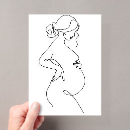 Invitaciones Acrílicas Dibujo abstracto minimalista de arte de línea mode