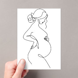 Invitaciones Acrílicas Dibujo abstracto minimalista de arte de línea mode