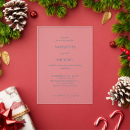 Invitaciones Acrílicas Diseño de boda minimalista de acrílico esmerilado