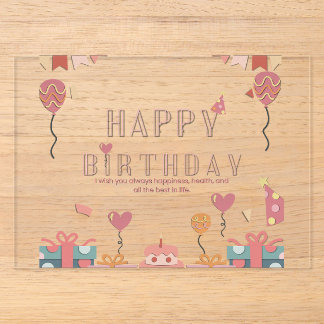 Invitaciones Acrílicas Diseño de Celebración de Fiesta de Cumpleaños