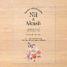 Diseño Floral y de Mariposa Elegante y Lindo