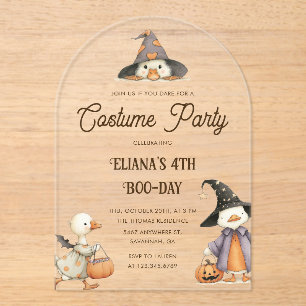 Invitaciones Acrílicas Disfraz de cumpleaños infantil de Halloween para n
