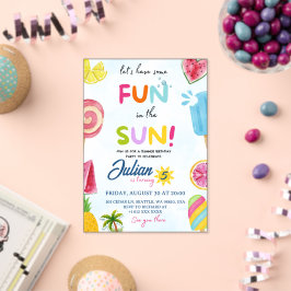 Invitaciones Acrílicas diversión en el sol