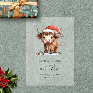 Invitaciones Acrílicas Diversión Fiesta de Navidad de Vaca de las Tierras