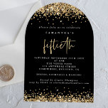 Invitaciones Acrílicas Dorado Purpurina Fronteras Negro Fiesta de los 50<br><div class="desc">El Purpurina de oro bordea la fiesta de los 50º cumpleaños. ¡Un toque brillante para su 50° festejo con este falso diseño de frontera purpurina! La palabra Cincuenta está en un guión elegante y personaliza fácilmente el resto de las palabras según sea necesario.</div>