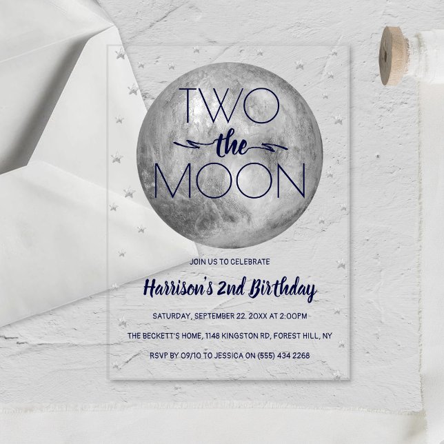 Invitaciones Acrílicas Dos Cumpleaños Luna 2 (Subido por el creador)