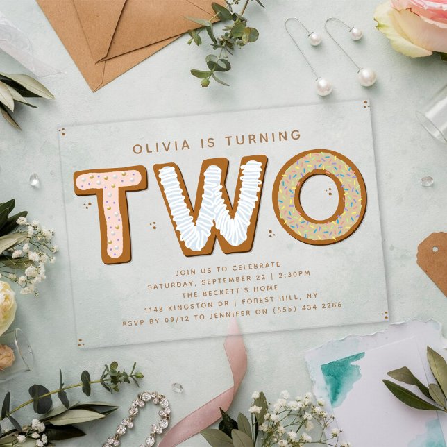 Invitaciones Acrílicas DOS Dulces 2 Cumpleaños (Subido por el creador)