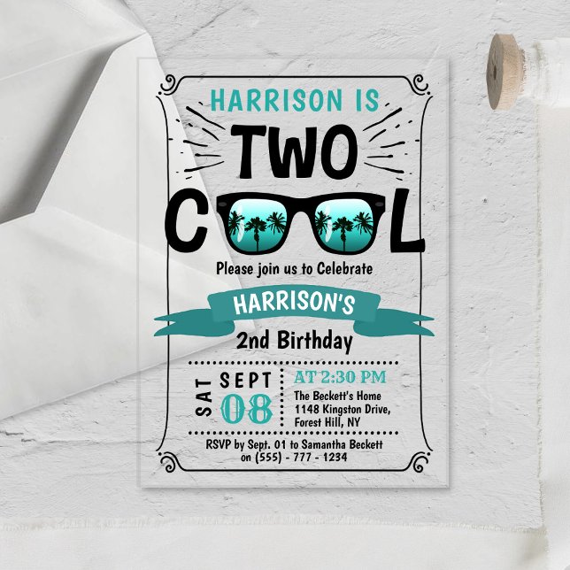 Invitaciones Acrílicas Dos Guay Boys segundo cumpleaños (Subido por el creador)