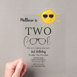 Invitaciones Acrílicas Dos Guay Sunglass 2º cumpleaños simple