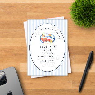 Invitaciones Acrílicas Dos Menos Peces en el Mar Salva la Fecha