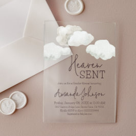 Invitaciones Acrílicas Dreamy Beige Heaven enviado a revelación de género