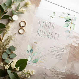 Invitaciones Acrílicas Dreamy Greenery Boda Green/Blue ID817