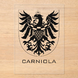 Invitaciones Acrílicas Ducado de Carniola Arte heráldico monocromo