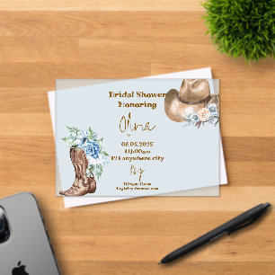 INVITACIONES ACRÍLICAS DUCHA BRIDAL DE COWBOY FLORAL