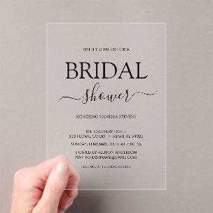 Invitaciones Acrílicas Ducha Británica Simple
