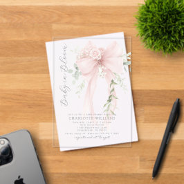 Invitaciones Acrílicas Ducha de bebé arco verde neutral de género