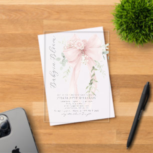 Invitaciones Acrílicas Ducha de bebé arco verde neutral de género