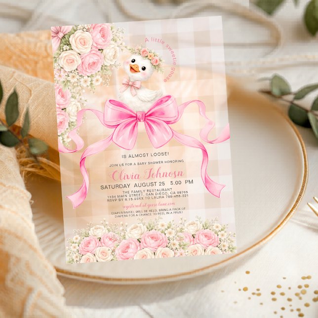 Invitaciones Acrílicas Ducha de bebé Silly Goose Sweetie Goose Almost Loo (Subido por el creador)