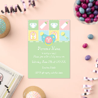 Invitaciones Acrílicas Ducha de Cobija para Bebé