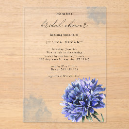 Invitaciones Acrílicas Ducha de flor de maíz acuático