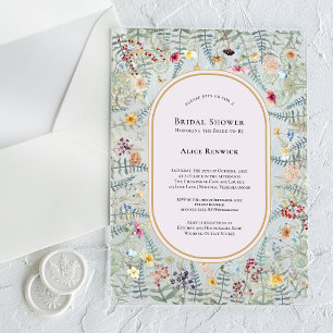 Invitaciones Acrílicas Ducha de Novia de Flores Silvestres Vintage y Lava