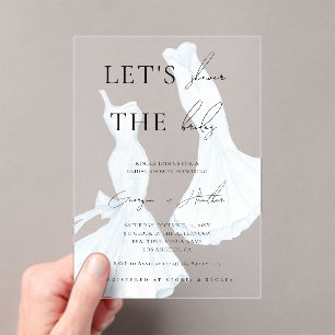 Invitaciones Acrílicas Ducha de novia de Watercolor para dos novias LGBTQ