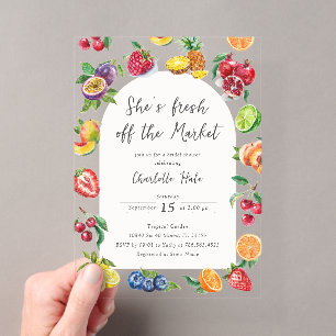 Invitaciones Acrílicas Ducha de Novia Moderna Fuera del Mercado