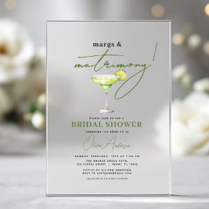 Invitaciones Acrílicas Ducha de Novia Moderna Margs y Matrimonio